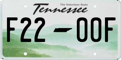 TN license plate F2200F