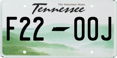 TN license plate F2200J