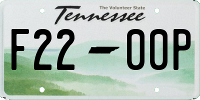 TN license plate F2200P