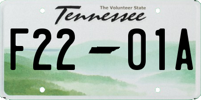 TN license plate F2201A