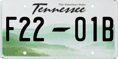 TN license plate F2201B