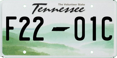 TN license plate F2201C