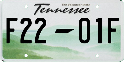 TN license plate F2201F