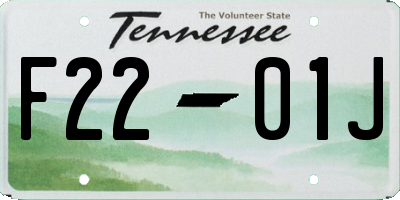 TN license plate F2201J