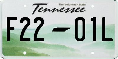 TN license plate F2201L