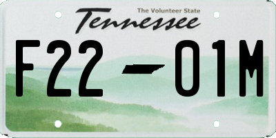 TN license plate F2201M
