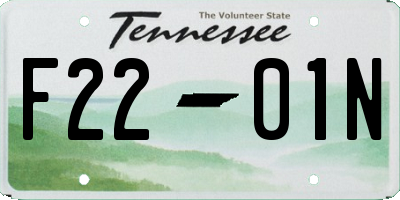 TN license plate F2201N