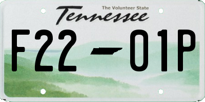 TN license plate F2201P