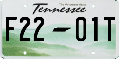 TN license plate F2201T
