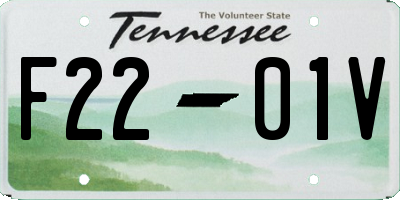 TN license plate F2201V