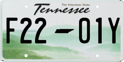 TN license plate F2201Y