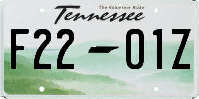 TN license plate F2201Z