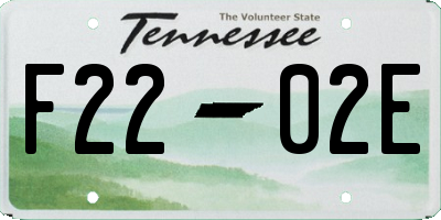TN license plate F2202E