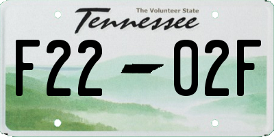 TN license plate F2202F