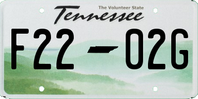TN license plate F2202G