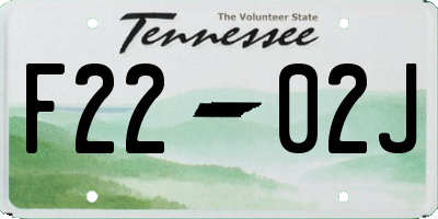 TN license plate F2202J