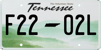 TN license plate F2202L