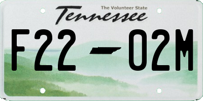 TN license plate F2202M