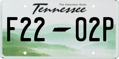 TN license plate F2202P