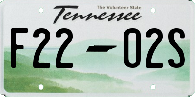 TN license plate F2202S