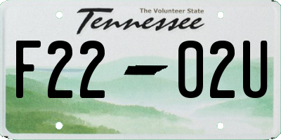 TN license plate F2202U