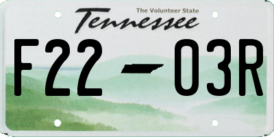 TN license plate F2203R