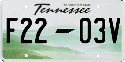 TN license plate F2203V