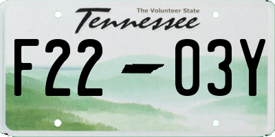 TN license plate F2203Y