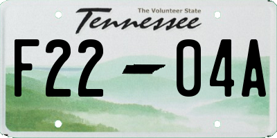 TN license plate F2204A
