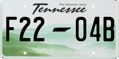 TN license plate F2204B
