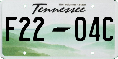 TN license plate F2204C