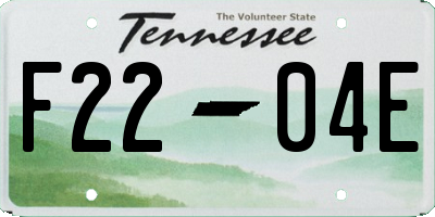 TN license plate F2204E