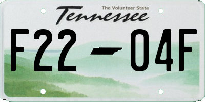 TN license plate F2204F