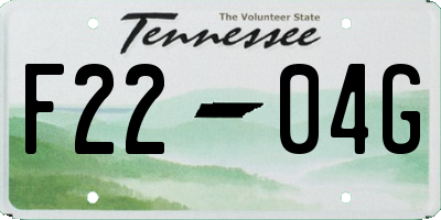 TN license plate F2204G
