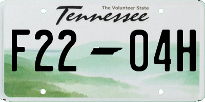 TN license plate F2204H