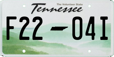 TN license plate F2204I