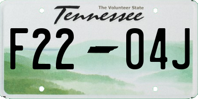 TN license plate F2204J