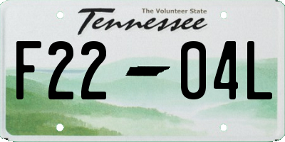 TN license plate F2204L