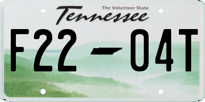 TN license plate F2204T
