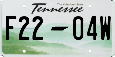 TN license plate F2204W