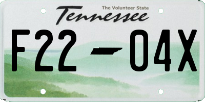 TN license plate F2204X