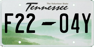 TN license plate F2204Y