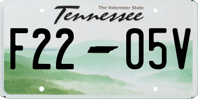 TN license plate F2205V