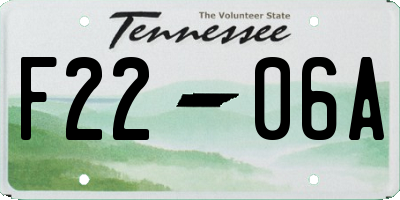 TN license plate F2206A