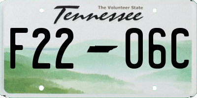 TN license plate F2206C