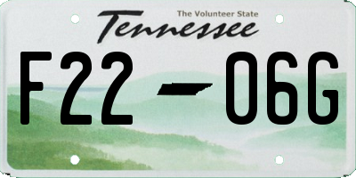 TN license plate F2206G