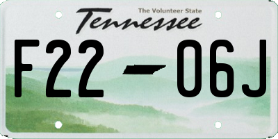 TN license plate F2206J