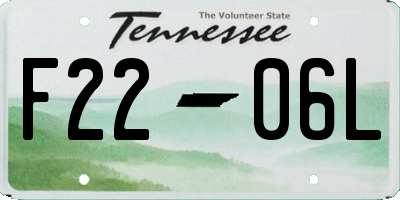 TN license plate F2206L