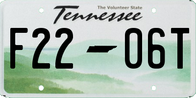 TN license plate F2206T