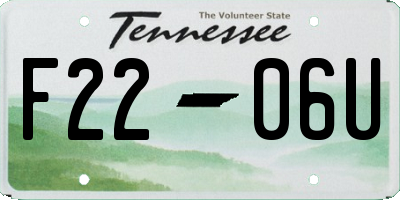 TN license plate F2206U